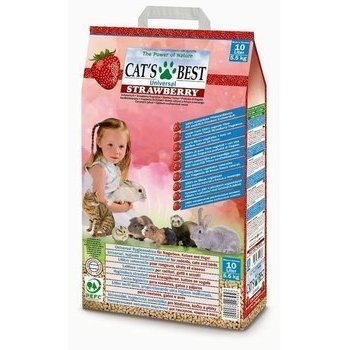 Наполнитель для кошачьего туалета CATS BEST UNIVERSAL STRAWBERRY  Кэтс Бест Юниверсал Древесный впитывающий Клубника 5.5 кг