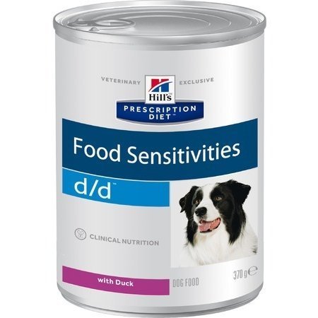 Влажный диетический корм для собак Hill's Prescription Diet d/d Food Sensitivities при пищевой аллергии, с уткой / цена за упаковку / 370 гр х 12 шт