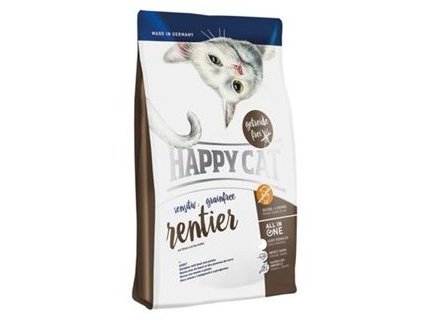 Сухой корм HAPPY CAT SENSITIVE GRAINFREE RENTIER  Хэппи Кэт для кошек с Чувствительным пищеварением Беззерновой Оленина 4 кг