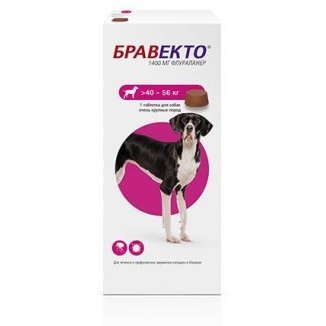 MSD INTERVET BRAVECTO Жевательная таблетка Бравекто от Блох и Клещей для собак весом 40 - 56 кг
