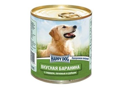 HAPPY DOG ВКУСНАЯ БАРАНИНА Консервы Хэппи Дог для собак Баранина с сердцем, печенью и рубцом (цена за упаковку, Россия) 750 гр х 12 шт