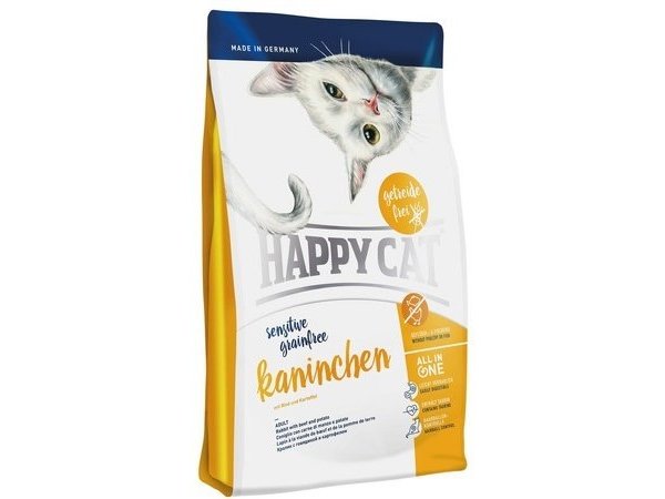 Сухой корм HAPPY CAT SENSITIVE GRAINFREE KANINCHEN  Хэппи Кэт для кошек с Чувствительным пищеварением Беззерновой Кролик 1,4 кг