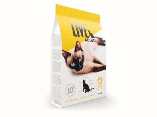 Сухой корм Probiotic LIVE Adult Duck (Пробиотик Лайв)  для кошек с Уткой 8 кг