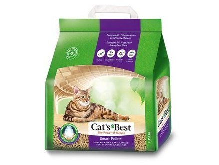Наполнитель для кошачьего туалета CATS BEST SMART PELLETS  Кэтс Бест Смарт Пелетс Древесный комкующийся 2,5 кг