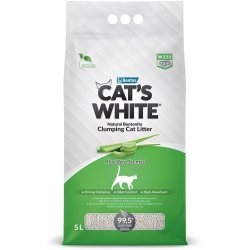 CAT'S WHITE ALOE VERA SCENTED Комкующийся наполнитель Кэтс Уайт для кошачьего туалета с ароматом Алоэ вера 10 л