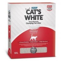 CAT'S WHITE BOX UNSCENTED Комкующийся наполнитель Кэтс Уайт для кошачьего туалет Натуральный без ароматизатора 10 л