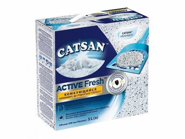 CATSAN ACTIVE FRESH Наполнитель для кошачьего туалета Катсан Комкующийся 5 л