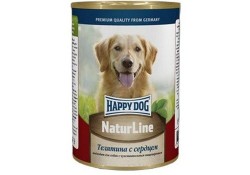 HAPPY DOG NATURLINE Консервы Хэппи Дог для собак Телятина с Сердцем (цена за упаковку, Россия) 410 гр х 20 шт