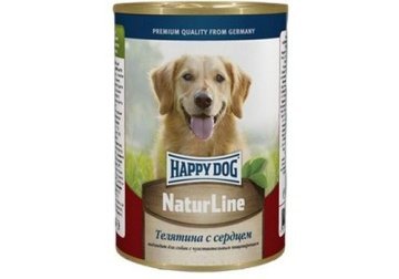 HAPPY DOG NATURLINE Консервы Хэппи Дог для собак Телятина с Сердцем (цена за упаковку, Россия) 410 гр х 12 шт