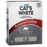 CAT'S WHITE BOX ACTIVATED CARBON Комкующийся наполнитель cверхнадёжное запирание неприятного запаха Кэтс Уайт для кошачьего туалета с Активированным углем 6 л