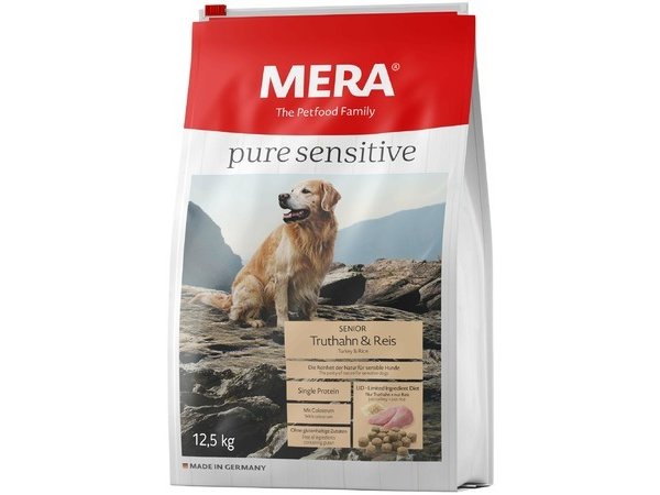 Сухой корм Mera Pure Sensitive Senior Truthahn & Reis для пожилых собак с индейкой и рисом 12,5 кг