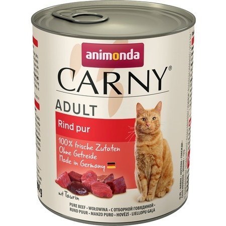 Влажный корм Animonda Carny для взрослых кошек с отборной говядиной - 800 гр х 6 шт / цена за упаковку /