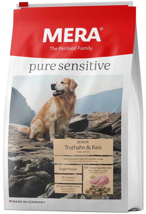 Сухой корм Mera Pure Sensitive Senior Truthahn & Reis для пожилых собак с индейкой и рисом 4 кг