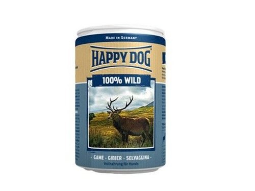 HAPPY DOG 100% WILD Консервы Хэппи Дог для собак Монобелковые Дичь (цена за упаковку, Германия) 400 гр х 6 шт
