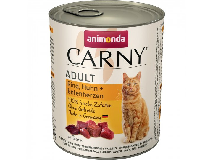 Влажный корм ANIMONDA CARNY ADULT Консервы Анимонда для кошек с Говядиной Курицей и Уткой (цена за упаковку) 800 гр х 6 шт 