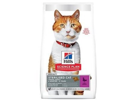 HILLS SCIENCE PLAN STERILISED CAT Cухой корм Хиллс для Стерилизованных кошек и Котят от 6 месяцев Утка 1,5 кг
