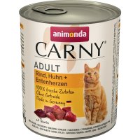 Влажный корм Animonda Carny Adult / Консервы Анимонда для кошек с Курицей и Уткой 400 гр х 6 шт / цена за упаковку /