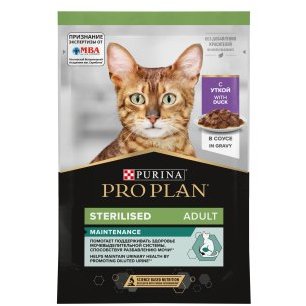 Паучи PURINA PRO PLAN CAT NUTRISAVOUR STERILISED DUCK  Пурина Про План для Стерилизованных кошек Утка в соусе (цена за упаковку) 85 гр х 26 шт