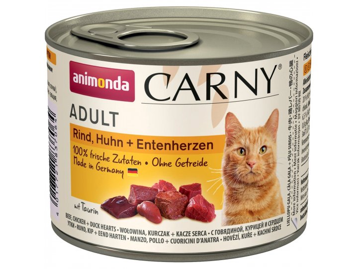 Влажный корм ANIMONDA CARNY ADULT Консервы Анимонда для кошек с Говядиной Курицей и Уткой (цена за упаковку) 200 гр х 6 шт