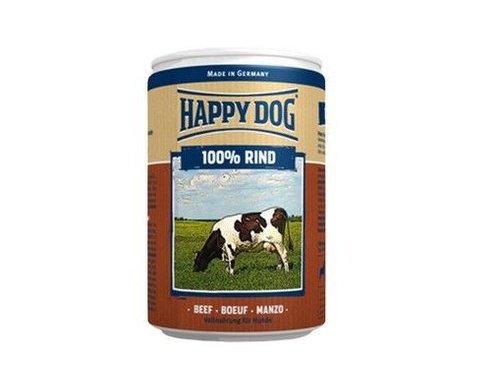 HAPPY DOG 100% RIND Консервы Хэппи Дог для собак Монобелковые Говядина (цена за упаковку, Германия) 400 гр х 6 шт
