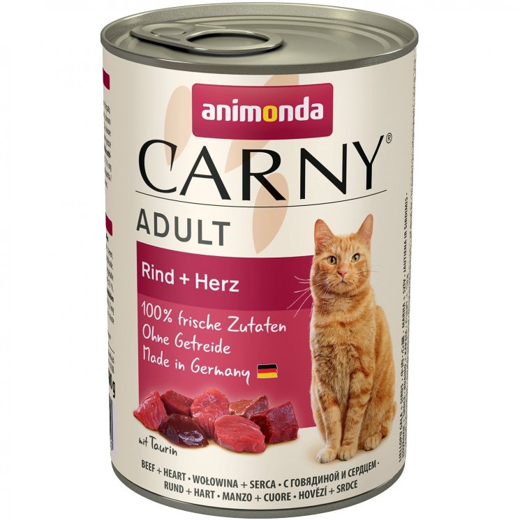 Animonda Консервы Carny Adult с говядиной и сердцем для взрослых кошек  400 гр