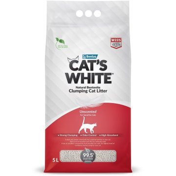 CAT'S WHITE UNSCENTED Комкующийся наполнитель Кэтс Уайт для кошачьего туалета Натуральный Без ароматизатора 10 л