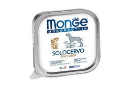 MONGE DOG MONOPROTEICO SOLO VENISON Влажный корм Паштет Монж Монопротеиновый для взрослых собак Оленина (цена за упаковку) 150 гр х 24 шт