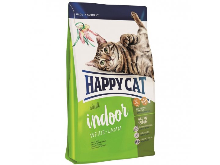 Сухой корм HAPPY CAT SUPREME INDOOR WEIDE-LAMM  Хэппи Кэт для Домашних кошек Ягненок 10 кг