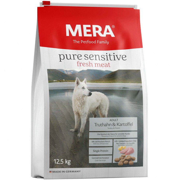 Сухой корм Mera Pure Sensitive Adult Truthahn & Kartoffel для взрослых собак с индейкой и картофелем 12 кг