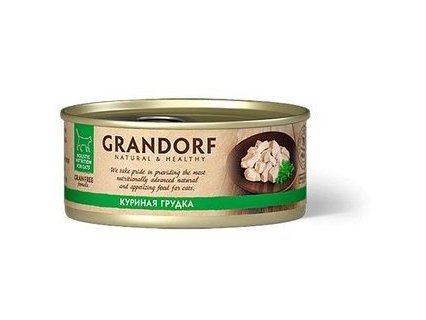 GRANDORF HOLISTIC & HYPOALLERGENIC Консервы Грандорф для кошек Куриная грудка в собственном соку (цена за упаковку) 70 гр х 6 шт