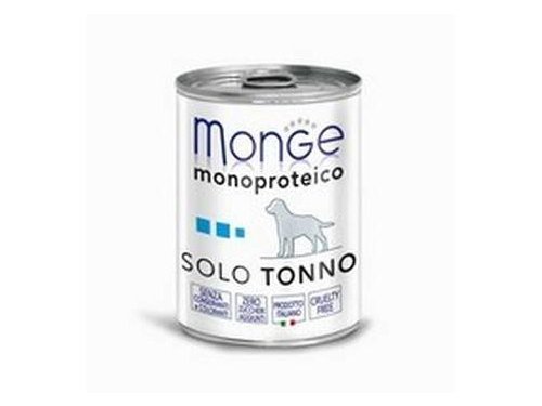 MONGE DOG MONOPROTEICO SOLO TUNA Влажный корм Паштет Монж Монопротеиновый для взрослых собак Тунец (цена за упаковку)400гр х 24 шт