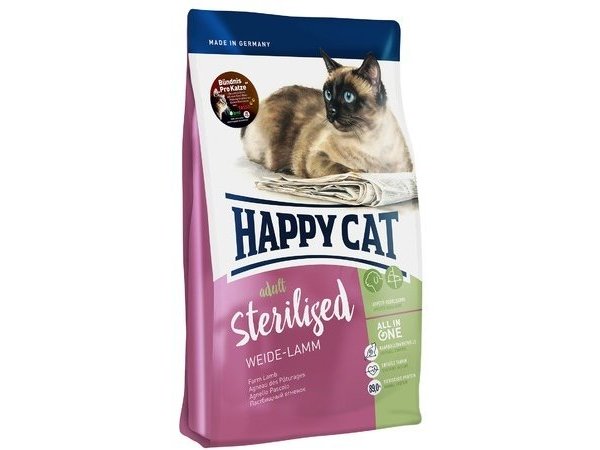 Сухой корм HAPPY CAT ADULT STERILISED WEIDE LAMM  Хэппи Кэт для Стерилизованных кошек Ягненок 1,4 кг
