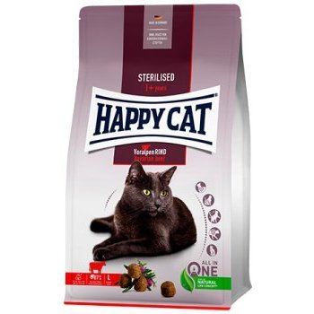 Сухой корм HAPPY CAT ADULT STERILISED VORALPEN RIND  Хэппи Кэт для Стерилизованных кошек Альпийская Говядина 10 кг