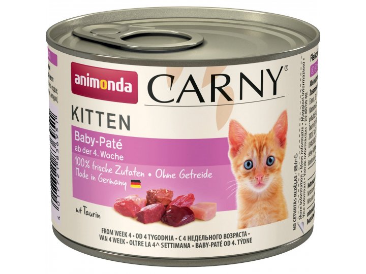 Влажный корм ANIMONDA CARNY KITTEN BABY-PATE Паштет Анимонда для Котят (цена за упаковку) 200 гр х 6 шт
