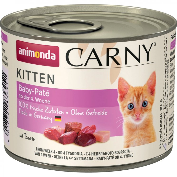 Влажный корм ANIMONDA CARNY KITTEN BABY-PATE Паштет Анимонда для Котят (цена за упаковку) 200 гр х 6 шт