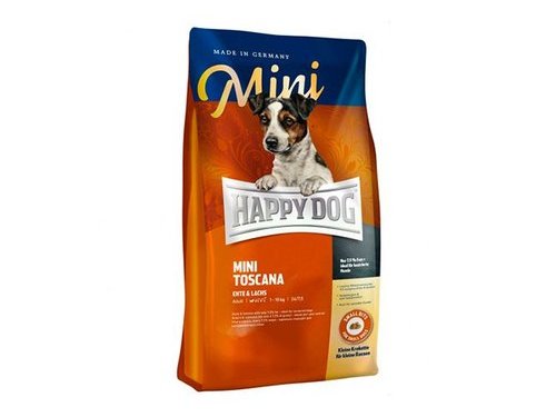 Сухой корм HAPPY DOG SUPREME MINI TOSCANA ENTE & LACHS  Хэппи Дог для собак Мелких пород Тоскана (Утка и Лосось) 4 кг