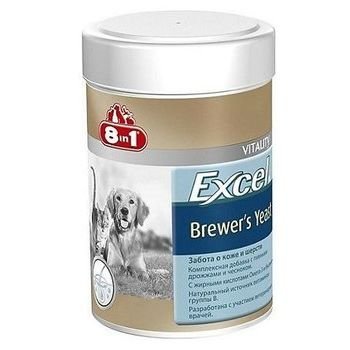 8IN1 EXCEL BREWER'S YEAST 8в1 Пивные дрожжи Забота о коже и шерсти для кошек и собак 140 таб.