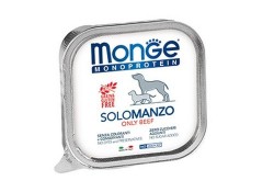 MONGE DOG MONOPROTEIN SOLO BEEF Влажный корм Паштет Монж Монопротеиновый для взрослых собак Говядина (цена за упаковку) 150 гр х 24 шт
