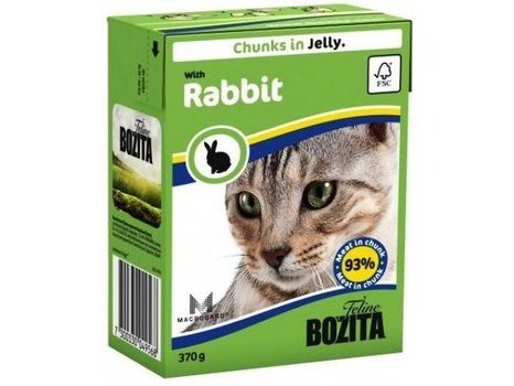 Влажный корм BOZITA FELINE Консервы Бозита для кошек кусочки в желе Кролик (цена за упаковку) 370 гр х 16 шт