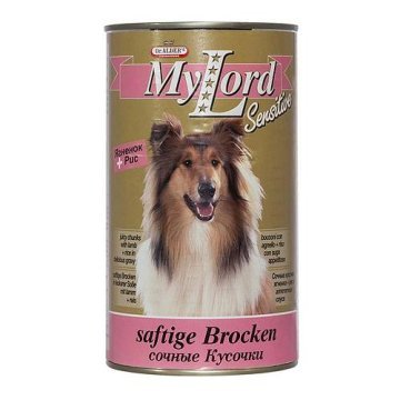 Dr. Alders My Lord Classic Sensitive консервы для взрослых собак гипоалергенный сочные кусочки в соусе с ягненком и рисом 1230 гр х 12 шт/цена за упаковку/