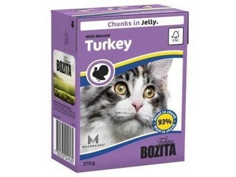 BOZITA FELINE Консервы Бозита для кошек кусочки в желе Рубленая Индейка (цена за упаковку) 370 гр х 16 шт