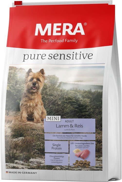 Сухой корм MERA PURE SENSITIVE MINI ADULT LAMM&REIS для взрослых собак малых пород с ягненком и рисом 4 кг