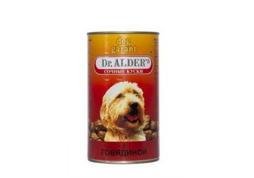 Консервы DR. ALDER`S DOG GARANT  Доктор Алдерс для собак всех пород Говядина (цена за упаковку) 1230 гр х 12 шт