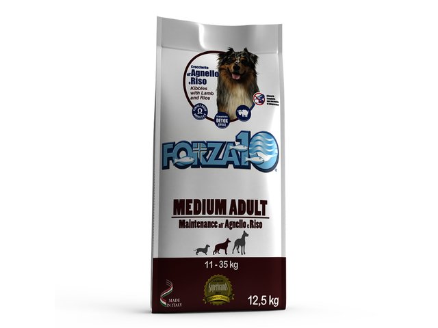 Сухой корм Forza10 MEDIUM ADULT MAINTENANCE для взрослых собак средних и крупных пород из мяса ягненка и рисом 12,5 кг