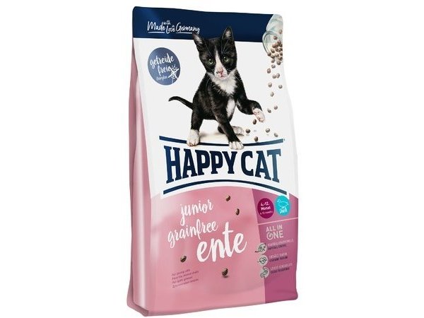 Сухой корм HAPPY CAT GRAINFREE JUNIOR ENTE  Хэппи Кэт для Котят с 4 до 12 месяцев Беззерновой Утка 4 кг