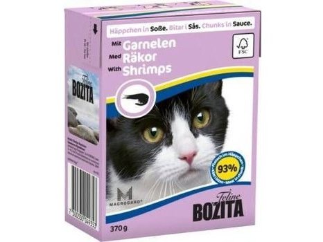 BOZITA FELINE Консервы Бозита для кошек кусочки в соусе Креветки (цена за упаковку) 370 гр х 16 шт