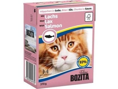 Влажный корм BOZITA FELINE Консервы Бозита для кошек кусочки в соусе Лосось (цена за упаковку) 370 гр х 16 шт