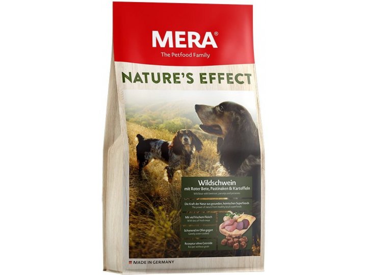 Сухой корм MERA NATURES EFFECT WILDSCHWEIN&KARTOFFEL для взрослых собак, запеченный с кабаном, свеклой, пастернаком и картофелем 10 кг