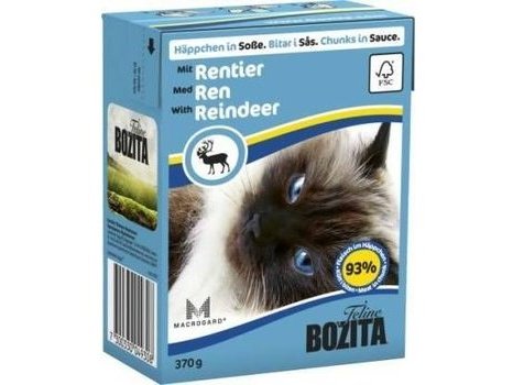 Влажный корм BOZITA FELINE Консервы Бозита для кошек кусочки в соусе Олень (цена за упаковку) 370 гр х 16 шт