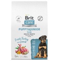 Сухой корм BRIT CARE PUPPY & JUNIOR LARGE HEALTHY GROWTH TURKEY LAMB  Брит для Щенков Крупных пород Индейка Ягненок 3 кг